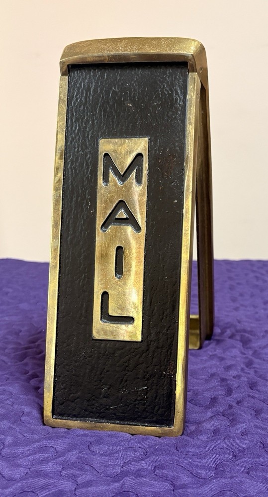 Heavy 1900's Era Solid Brass Vertical Mount Mail Slot.