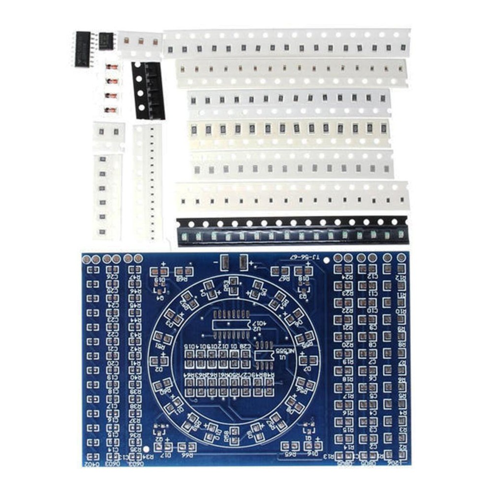 DIY Rotating LED SMD Component Welding Exercise Board