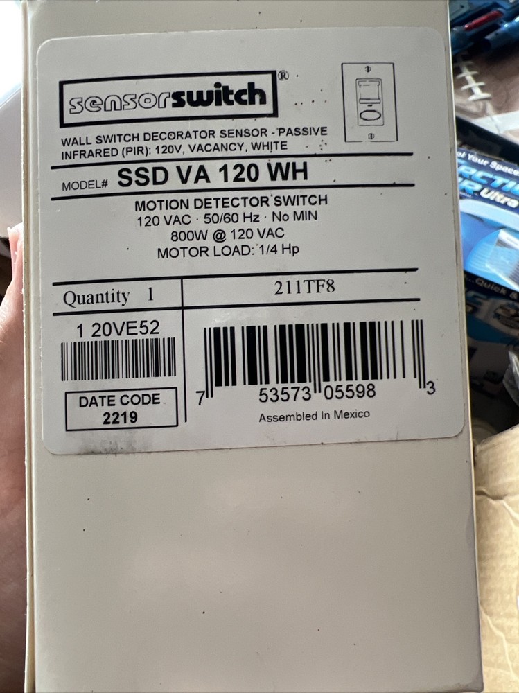 Lithonia Lighting SSD VA 120 WH Motion Sensing Wall Switch, White