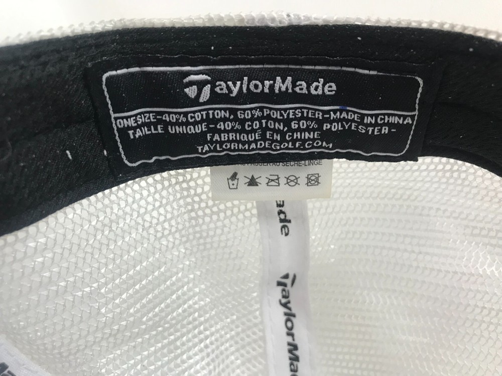 TaylorMade Golf Embroidered White Mesh Hat Cap One Size