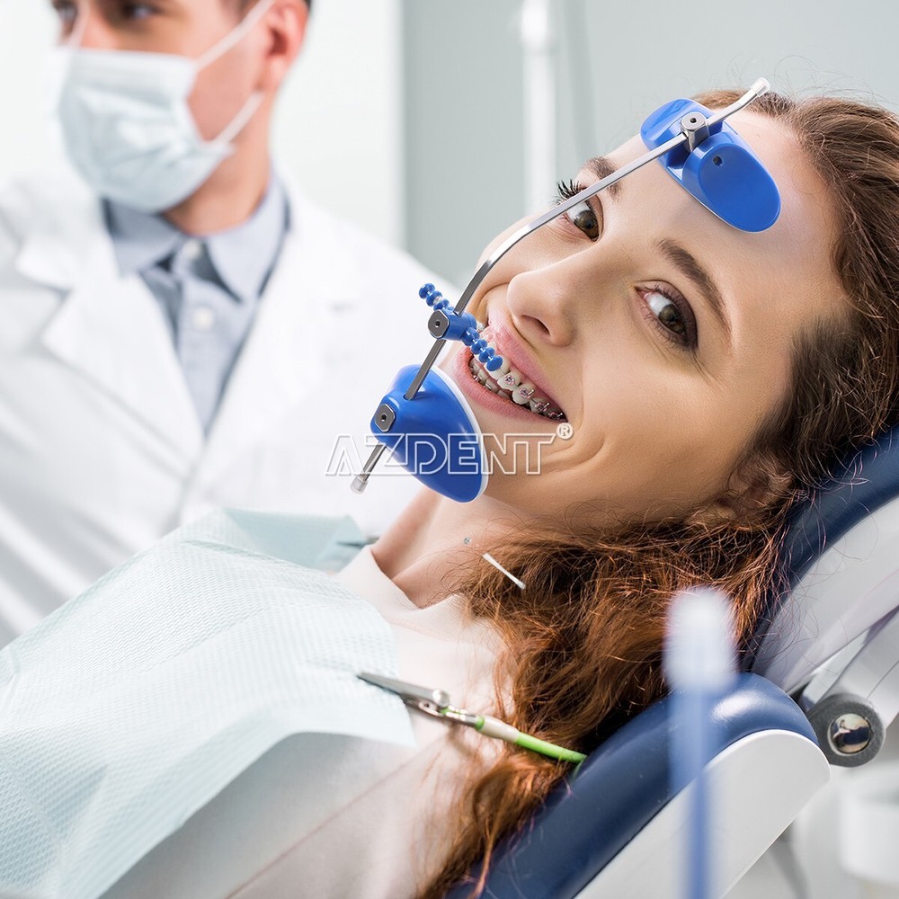 USA Dental Adjustable Orthodontic Forward Reverse Pull Headgear Single Pole Blue