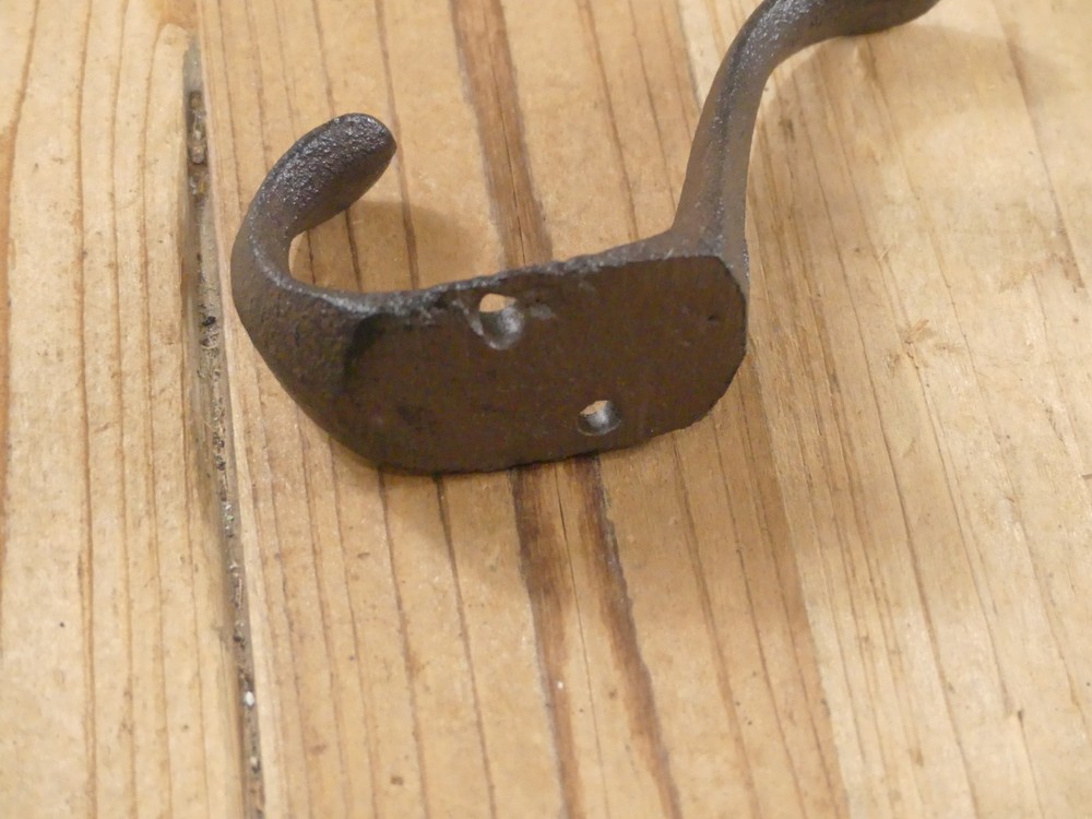 2 Coat Hooks Hat Hook **ROUGH CASTING** Hall Tree 3" Rustic Cast Iron