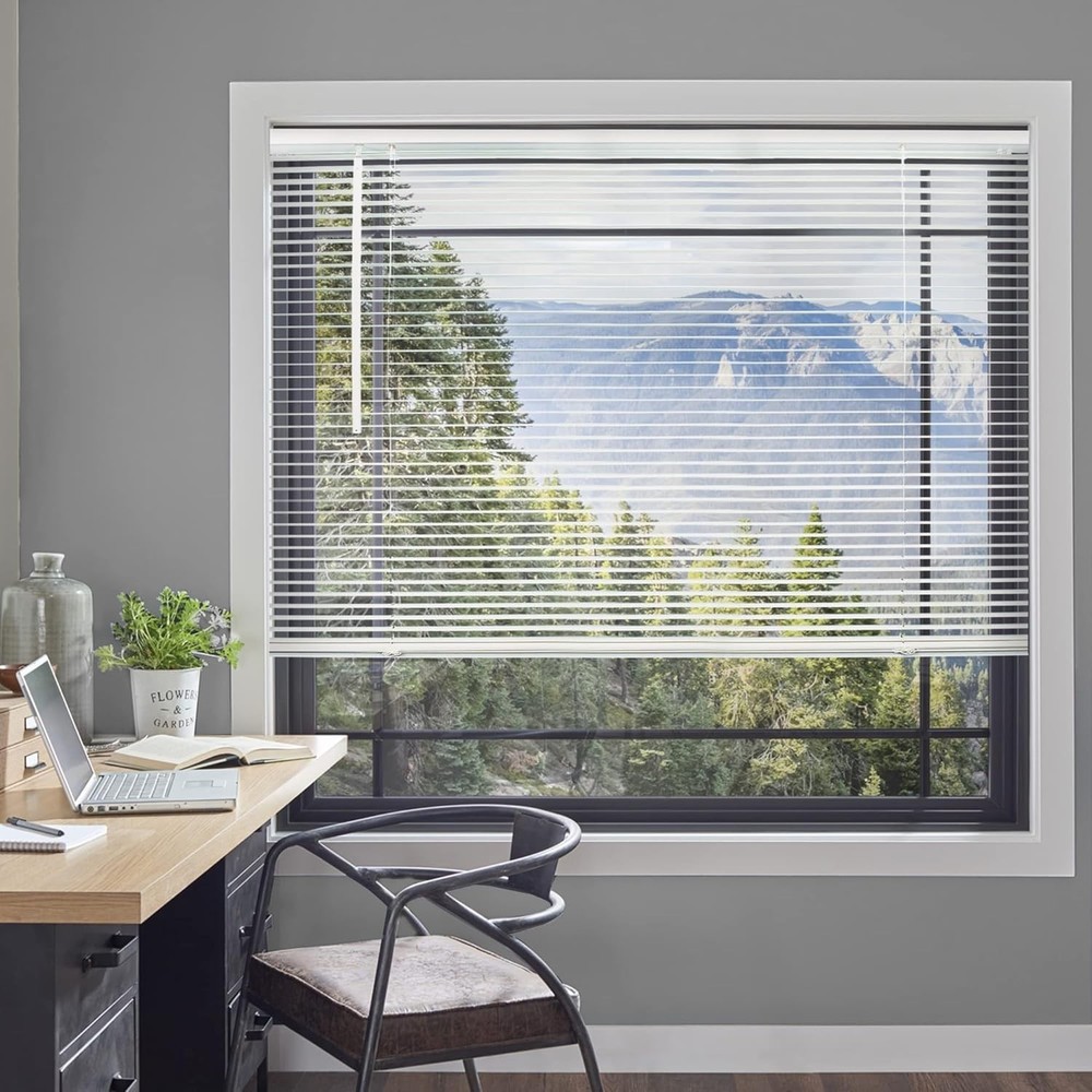 Versatile 12"x72" White Horizontal Mini Blinds - Easy Install & Adjustable Light