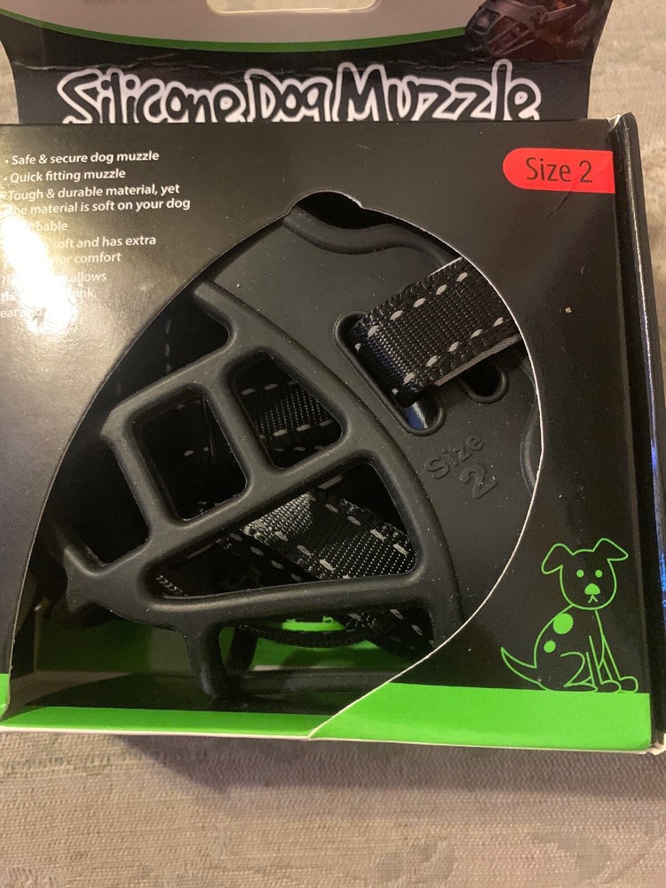 Silicone Black Dog Muzzle: Size 2 (New)