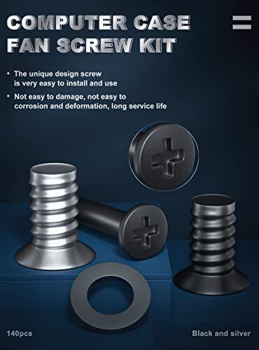 Zmbroll PC Computer Case Cooling Fan Screws Cross Recessed Head Self Tapping