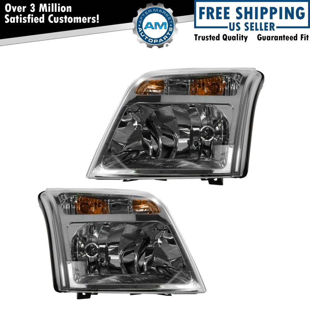 Headlight Assembly Set Fits 2010-2013 Ford Transit Connect