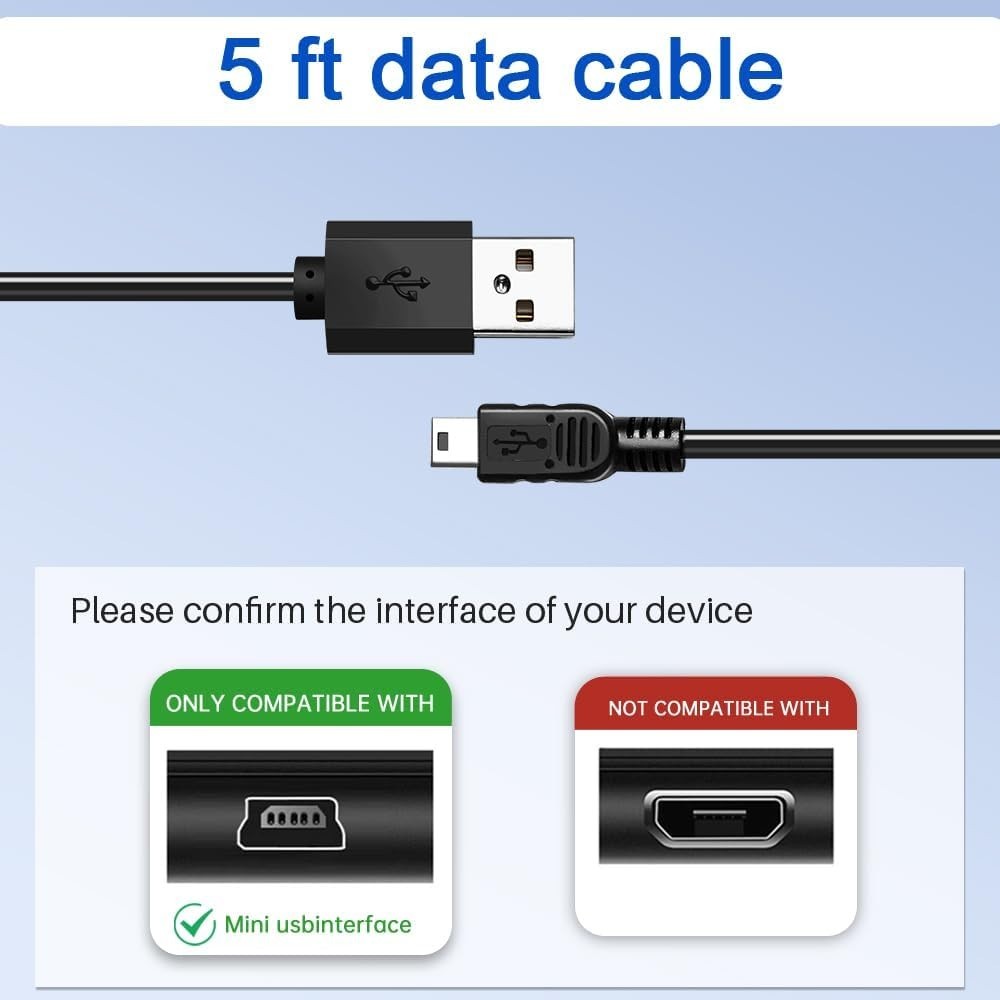 Enhanced 5FT USB Power Adapter for Texas Instruments Graphing Calculators