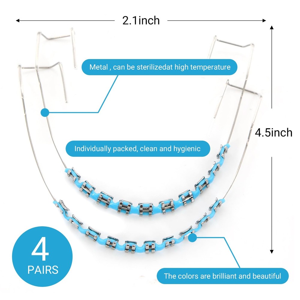 4 Pair of Temporary Tooth Decoration, Teeth Retainer Practical Brackets para ...