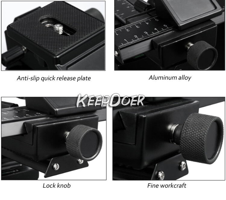 2 Direction Macro Shooting Ball Head Quick Release Plate Micro Platform Stand