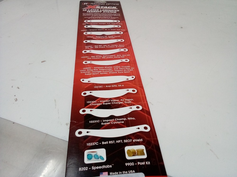 Racing Optics Xstack 10-Layer Laminated Tearoff System