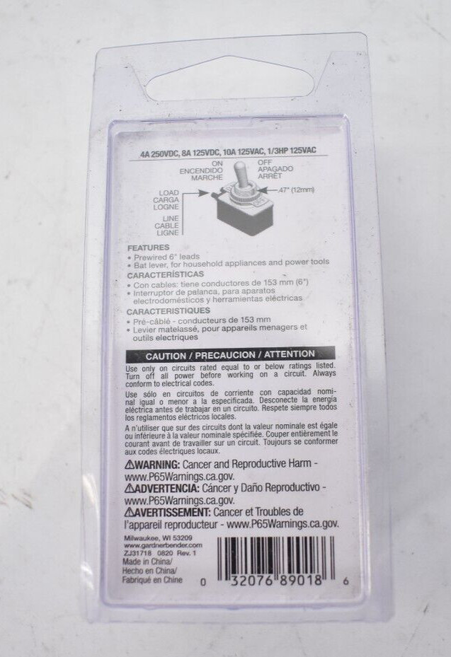 Gardner Bender Medium Duty Wire Toggle Switch Unit Genuine OEM Unit GSW-18