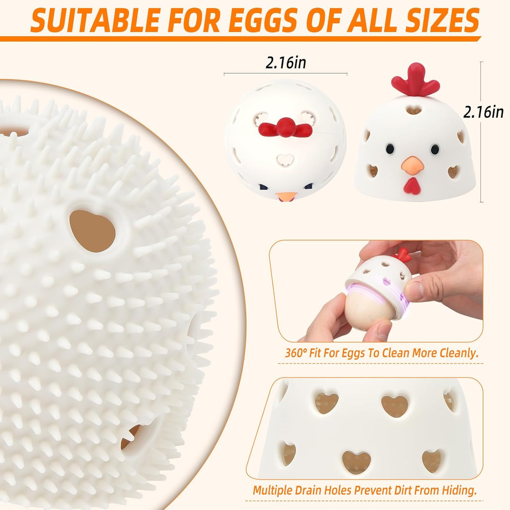 Creative Chicken-Shaped Egg Washer & Scrubber – Silicone Egg Cleaning Brush