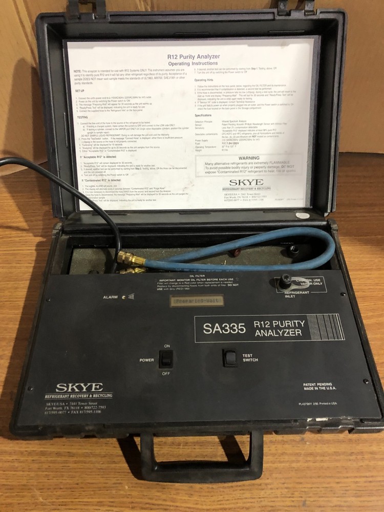 Skye SA335 R12 Purity Analyzer - Tested