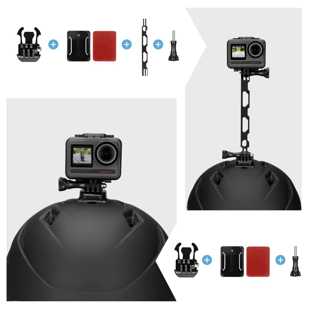 AKASO Action Camera Accessories Kit with Chest Strap & Head Black