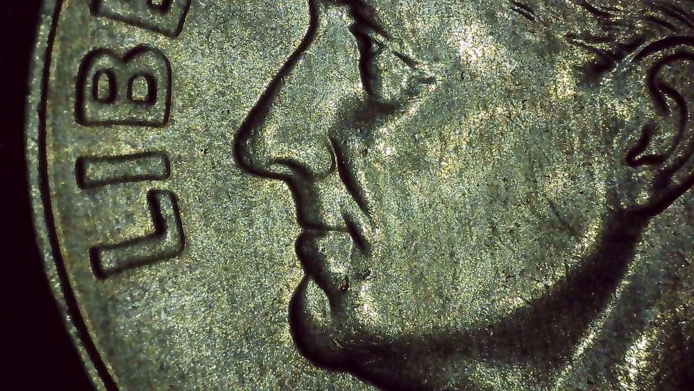 2020 D Dime error toned