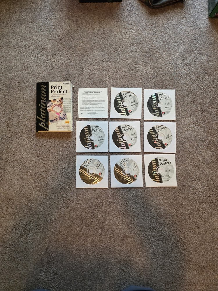 Print Perfect Platinum Swift Software Desktop Publishing 8 Discs Open Box