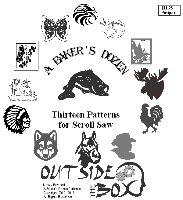 A Baker's Dozen - 8 1/2" X 11" Scroll Saw Pattern Book by OTB Patterns.