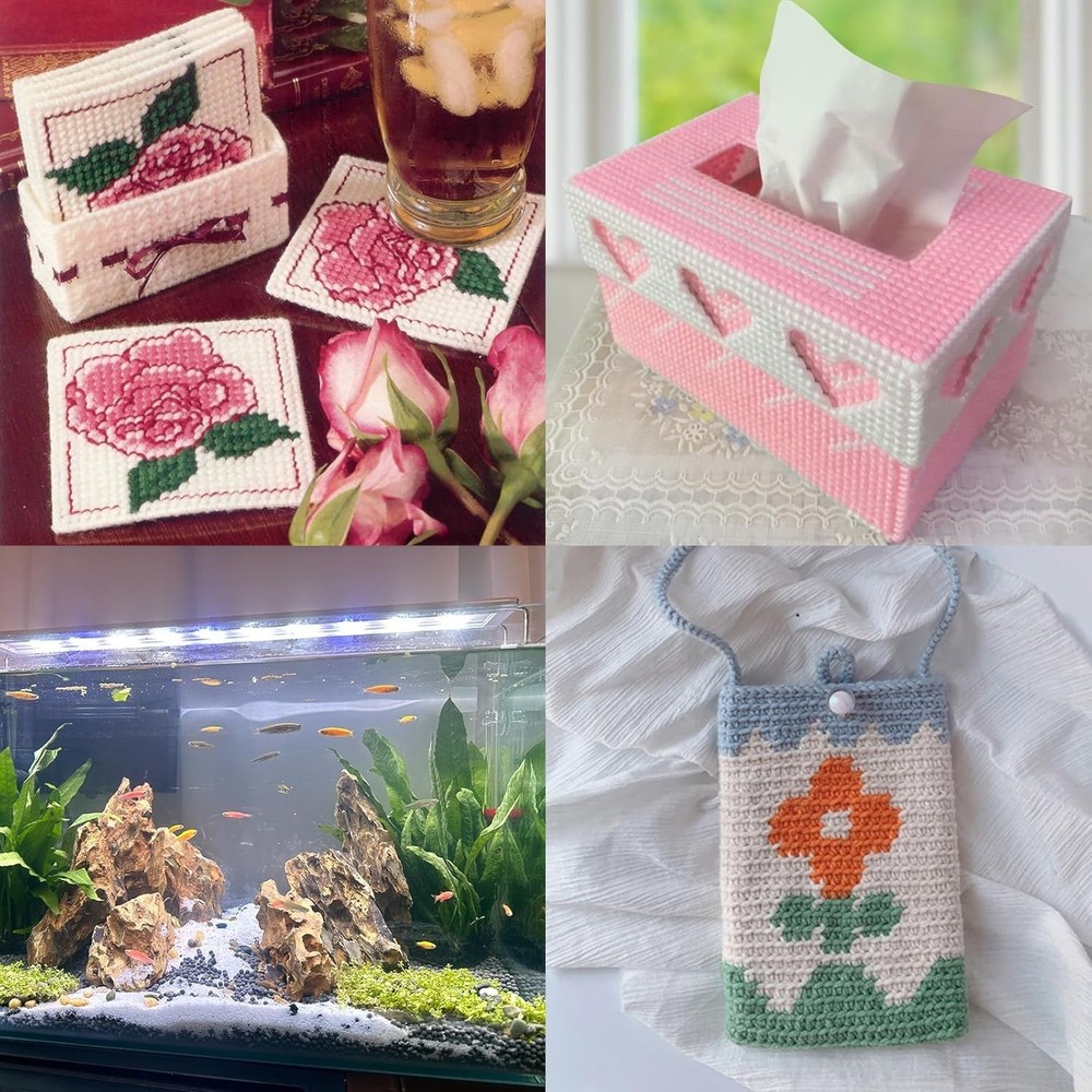 12 Pack Plastic Canvas Mesh Sheets 10.23x13'' – Durable Needlepoint Canvas