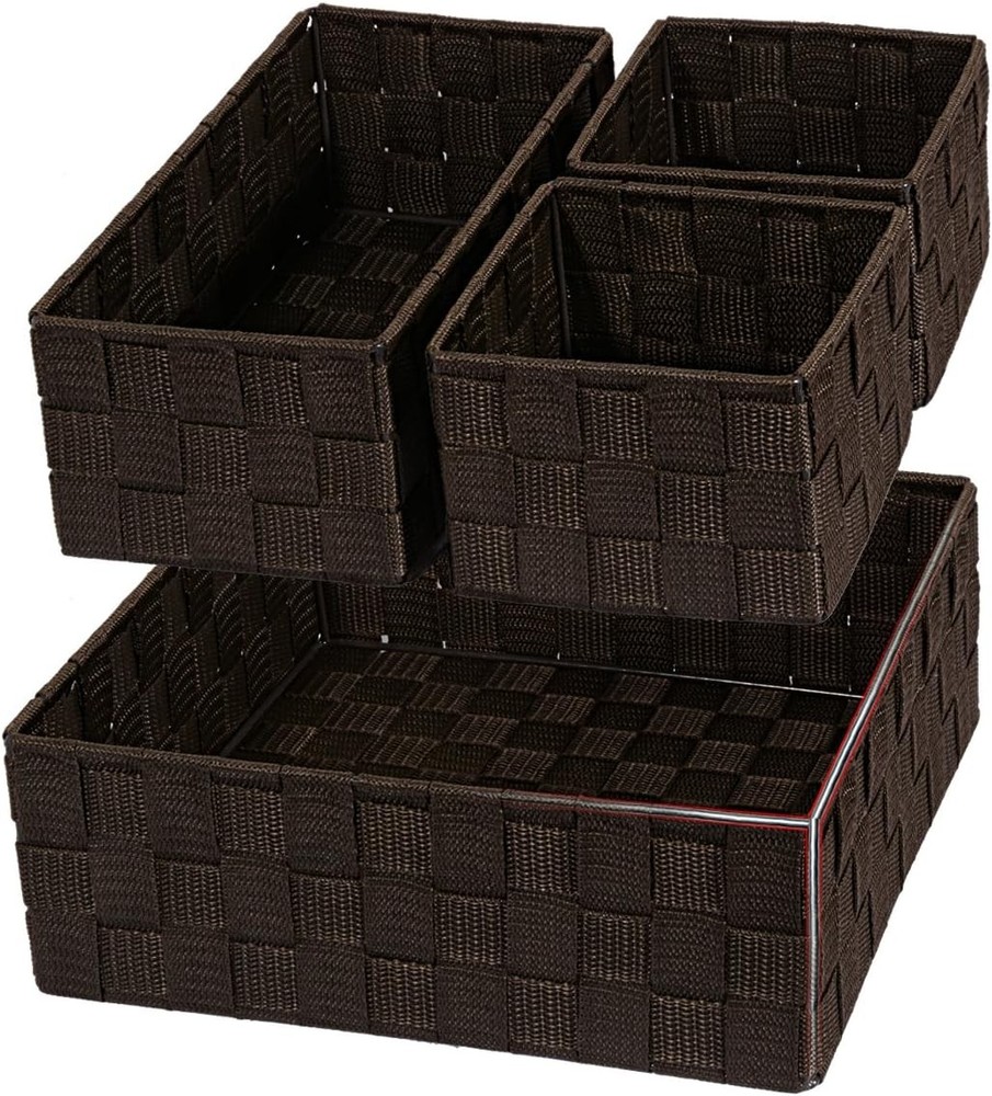 Small Black Baskets Cube Bin Container Tote,Woven Storage Baskets Organizing