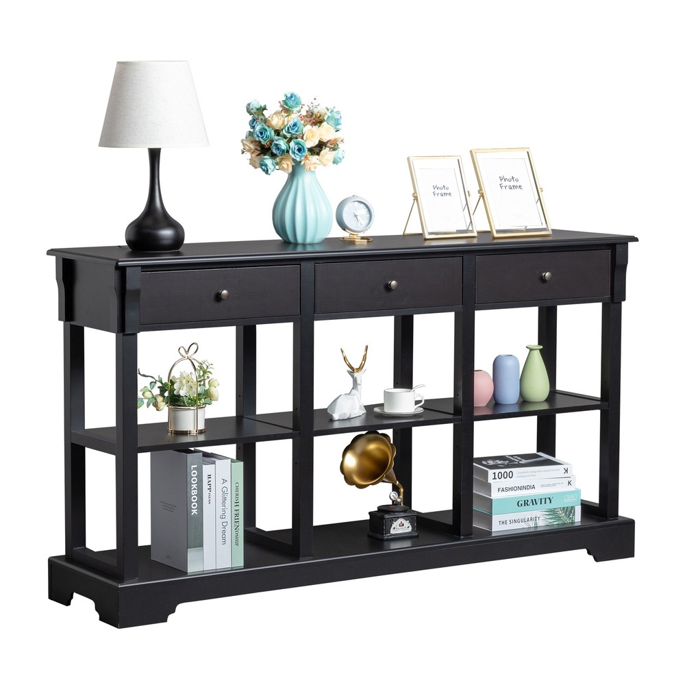 Console Sofa Table with Ample Storage, Retro Kitchen Buffet Cabinet Sideboard