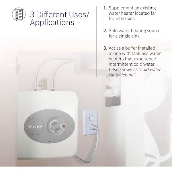 Wall Mount Point-of-Use Water Heater, 120V AC, 2.7 gal, 1440 W, Single Phase, 10