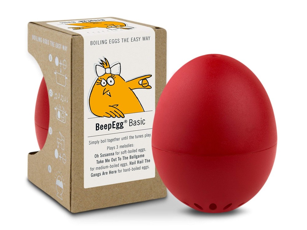 BeepEgg Basic Red – Egg Timer for Boiling Eggs – Musical Egg Cooker for Soft,