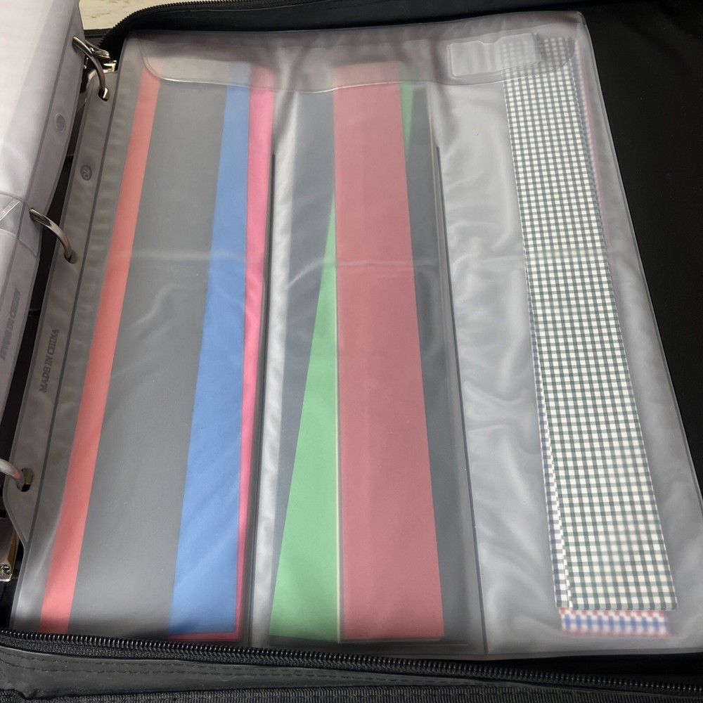 Creative Memories 3-ring Zip Carry Case w Plastic Insert Protectors + EXTRAS