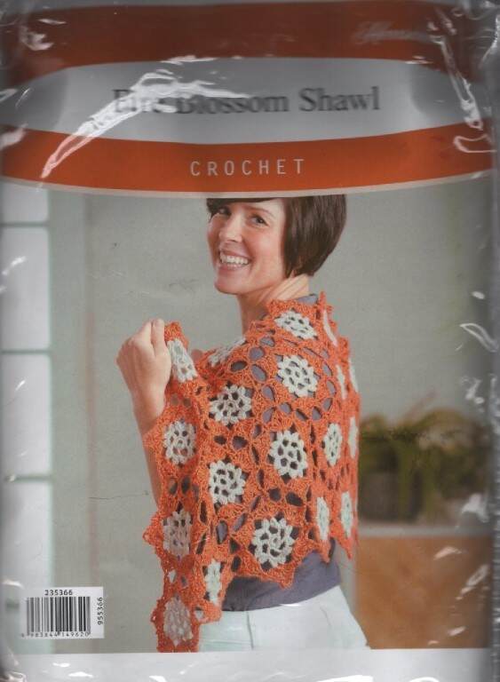 NIP!!! CROCHET KIT FIRE BLOSSOM SHAWL BEAUTIFUL!!!