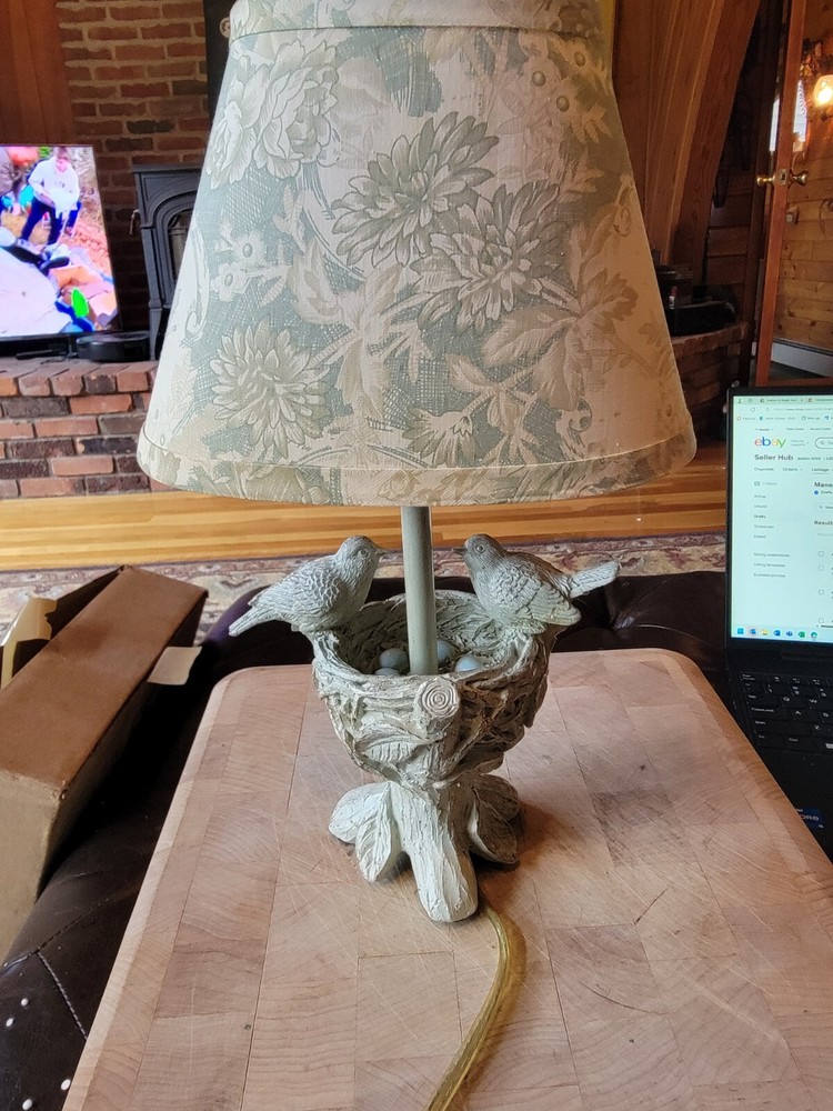 Spring Blessings Accent Lamp Resin w/Patterned Shade 13”-21A