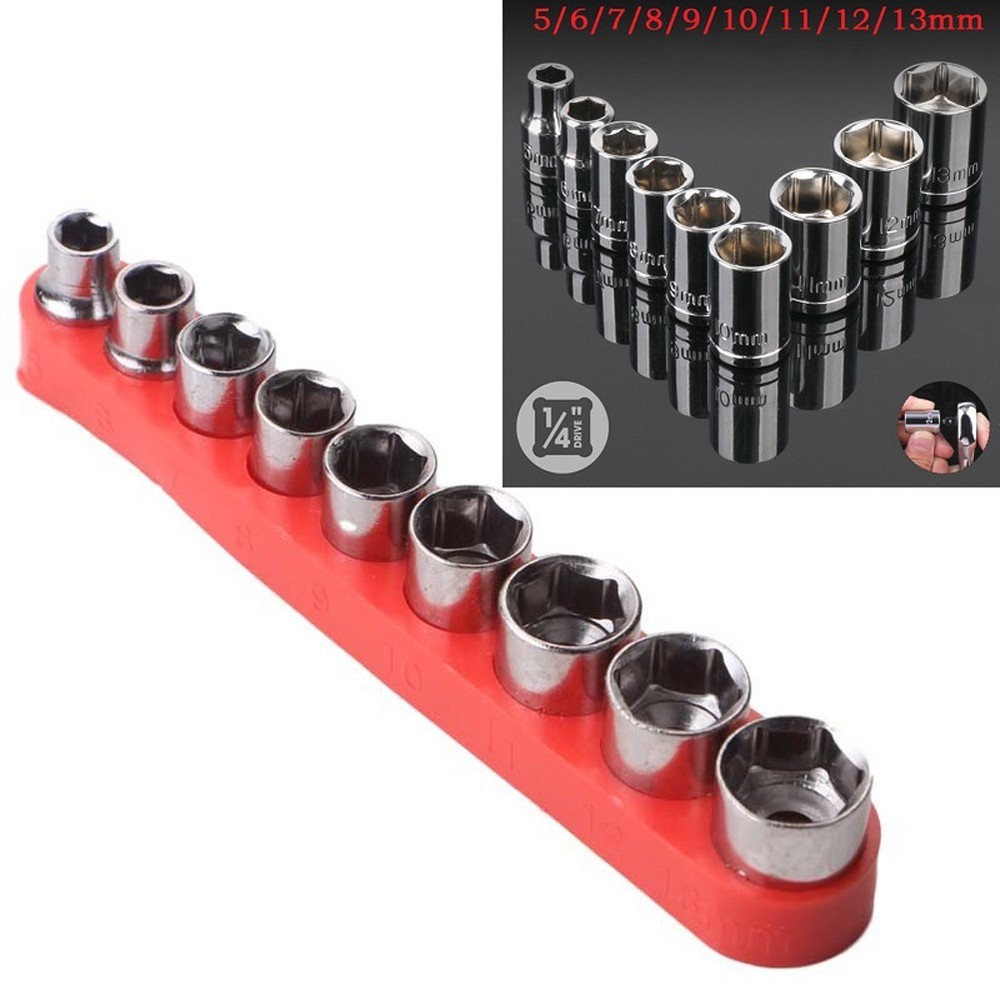 9 Pieces/set Hexagon Key Sleeve Socket Combination Carbon Steel Hexagon Socket