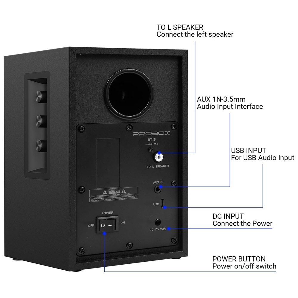 Powered Bookshelf Speakers HiFi Computer Gaming Monitors with Bluetooth 5.3 &...