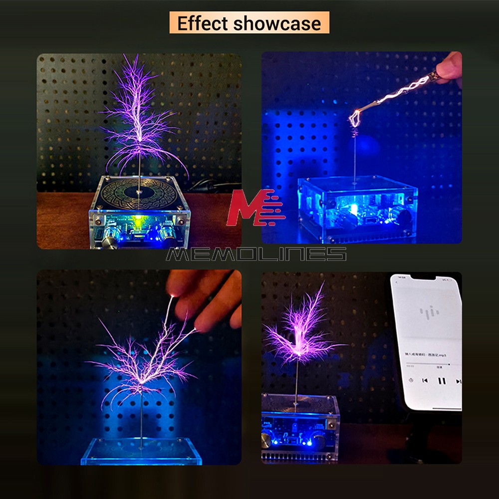 MTC Dual-Mode Music Tesla Coil Artificial Lightning Touchable Bluetooth Decoding