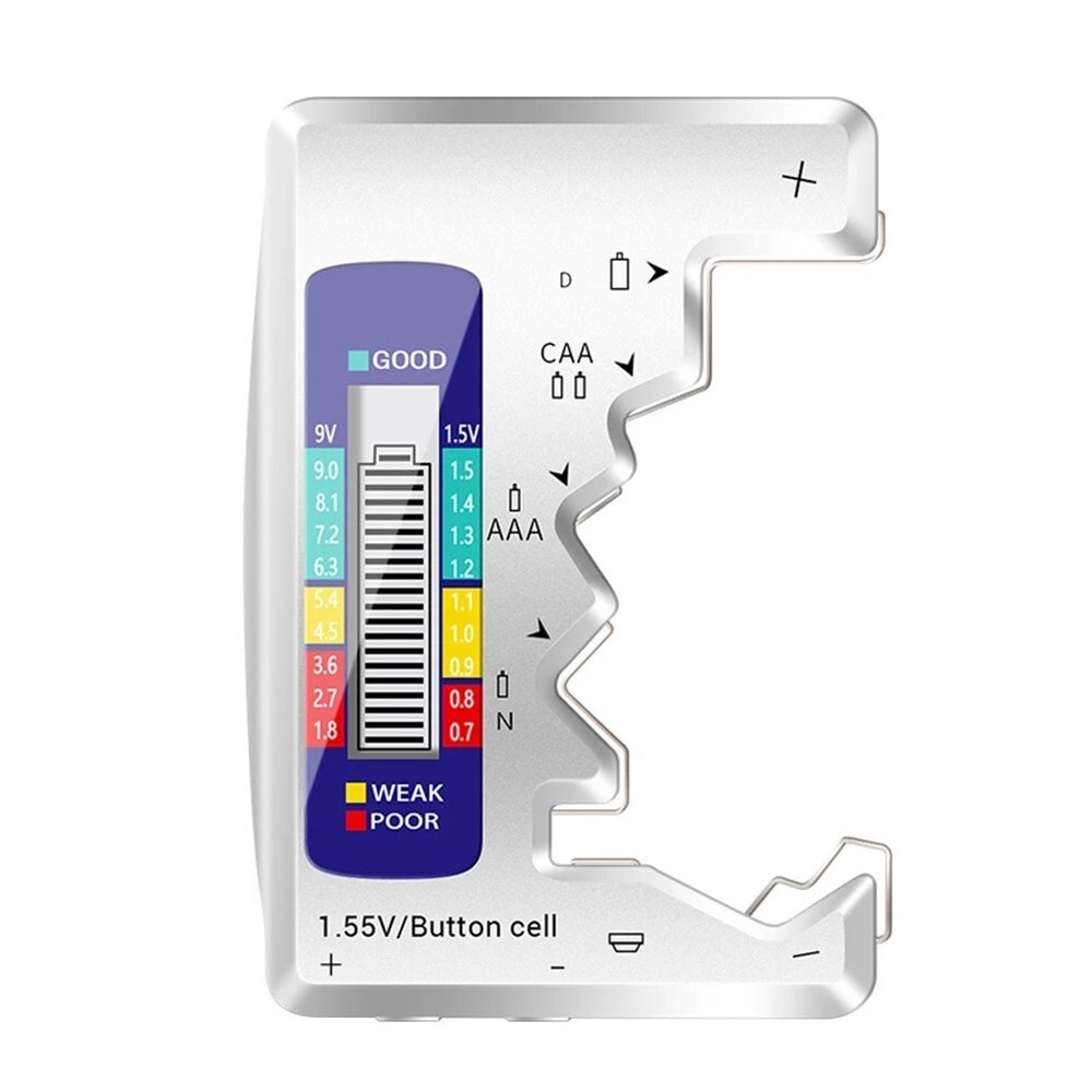 Digital Battery Tester with LCD Display & Multiple Functions for Button Cells