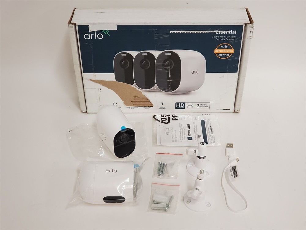 2 Pack Arlo VMC2230-100NAR Essential Spotlight Wireless Security Video Camera