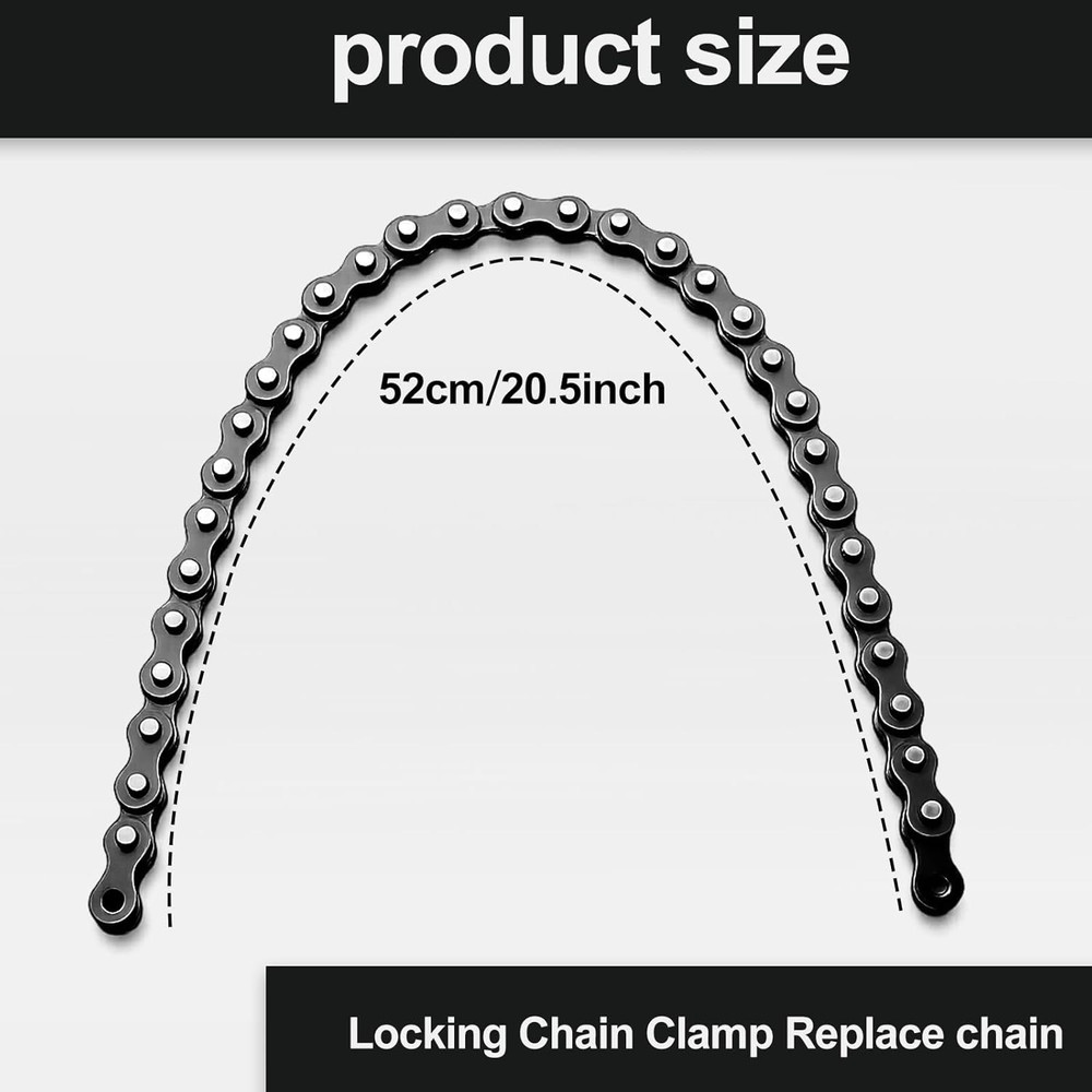 Locking Chain Clamp Extension Chain, 20R, 18-Inch , Black