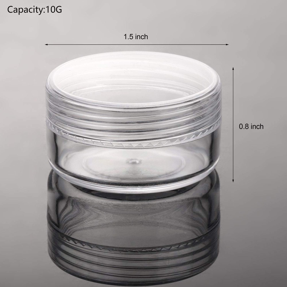 100 Pack Refillable Cosmetic Sample Jars 20g Clear Travel Containers