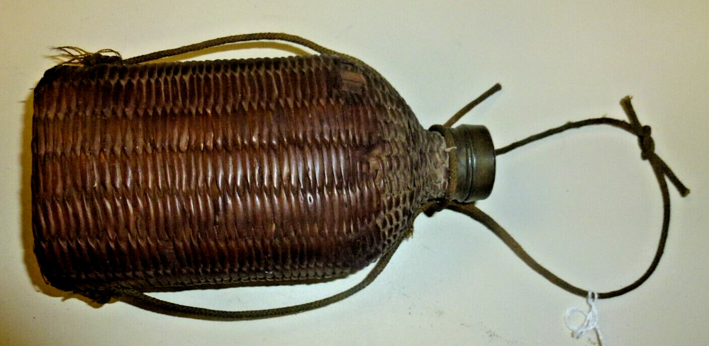 FLASK Wicker covered 1800s 6" high