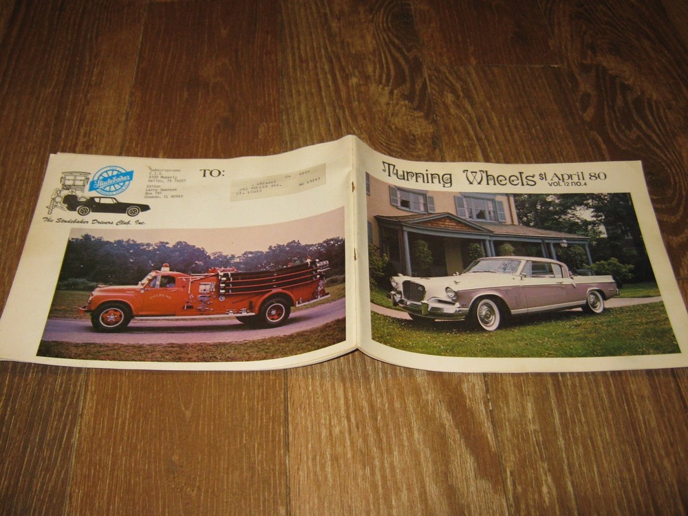 April 1980 Studebaker Turning Wheels Bulletin Studebaker