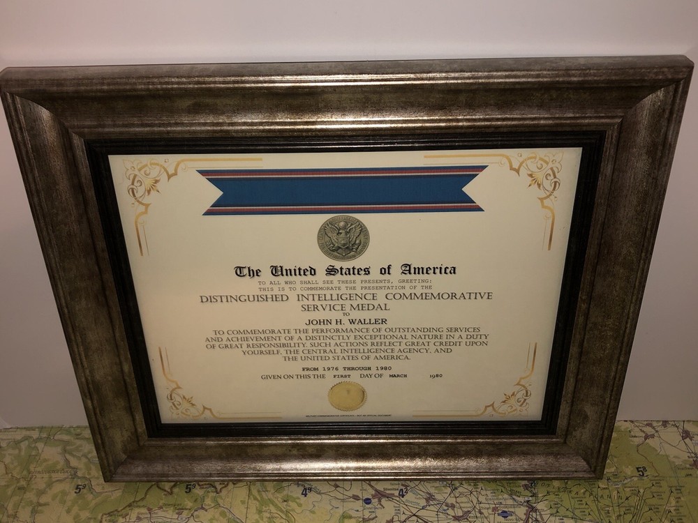 CIA - DISTINGUISHED INTELLIGENCE COMMEMORATIVE SERVICE MEDAL CERTIFICATE Type-1