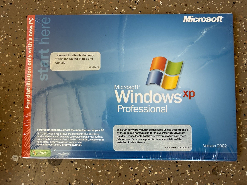 MICROSOFT WINDOWS XP PROFESSIONAL w/SP2 FULL OPERATING SYSTEM MS WIN PRO 32 Bit