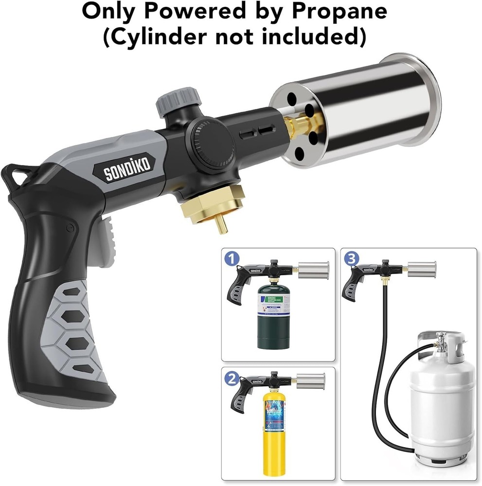 Versatile Cooking Propane Torch - Searing, Roasting, Melting