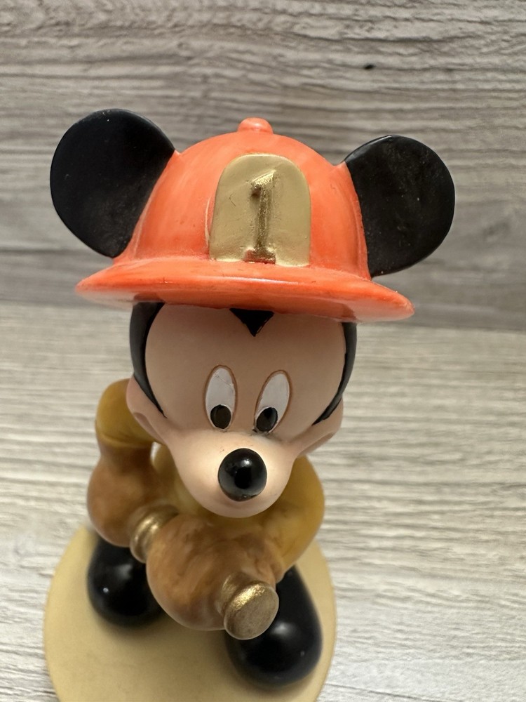 Walt Disney's Mickey Mouse - Fire Fighter Fireman Ceramic Figurine - 4"