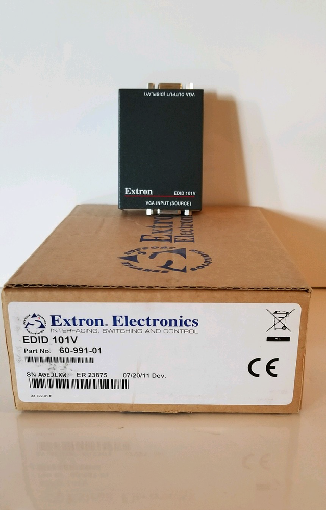Extron Electronics – EDID Emulator 101V #60-991-01 VGA Input Output