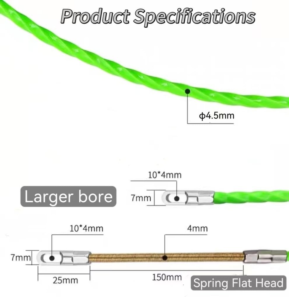 Fish Tape Wire Puller Through Wall Wire Threader Fish plus Fish Cable Fastener w