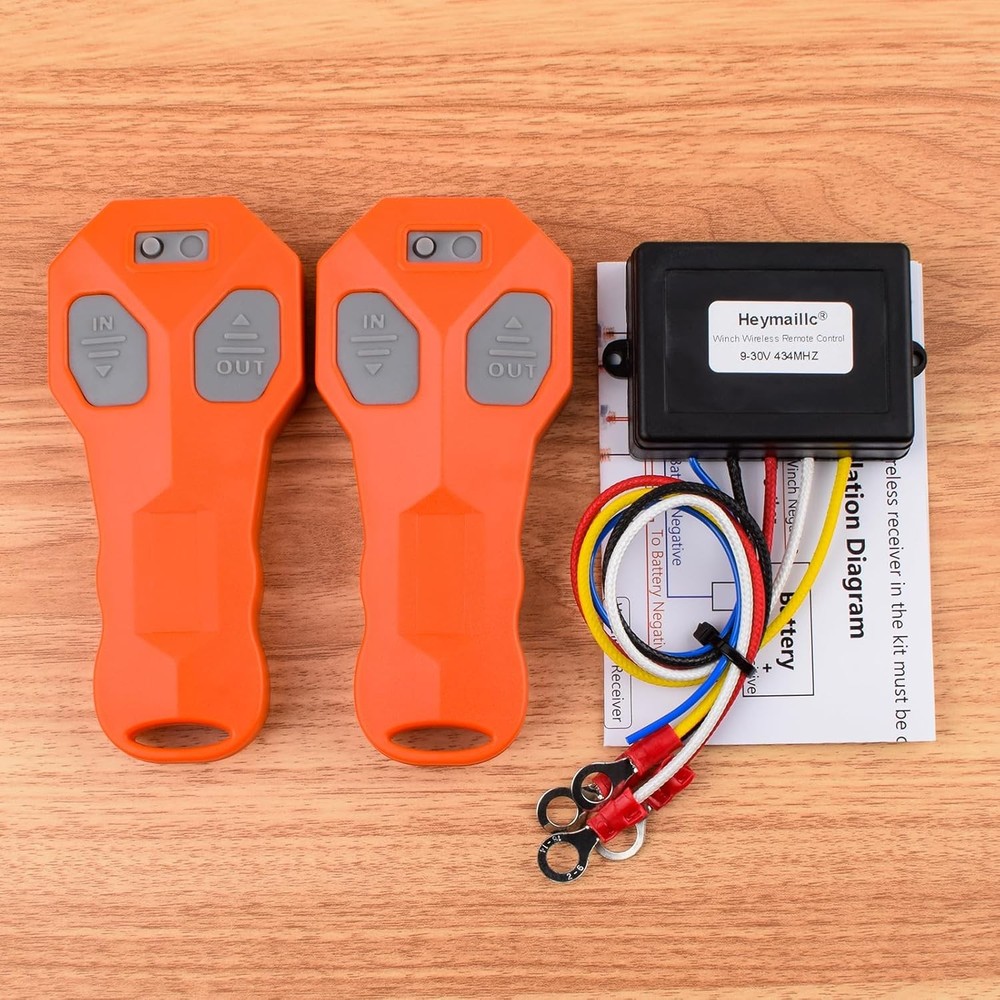 12V Wireless Winch Remote Control 2 Pack - 100FT Universal 5 Wire Controller Win