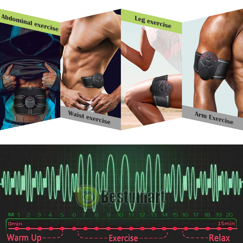 Abdominal exercise EMS Muscle Stimulator Belt Electric ABS Trainer Training Arms