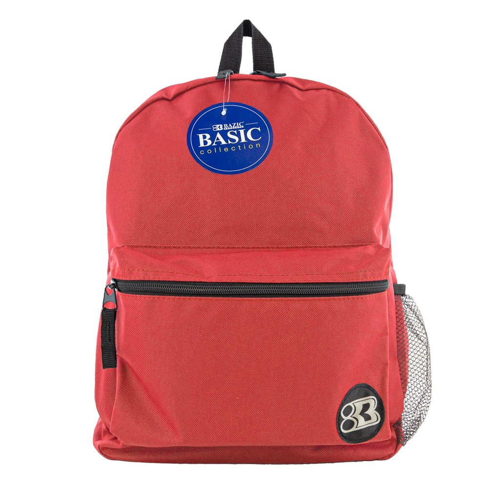 BAZIC 1032 Basic Backpack, Red, 16"