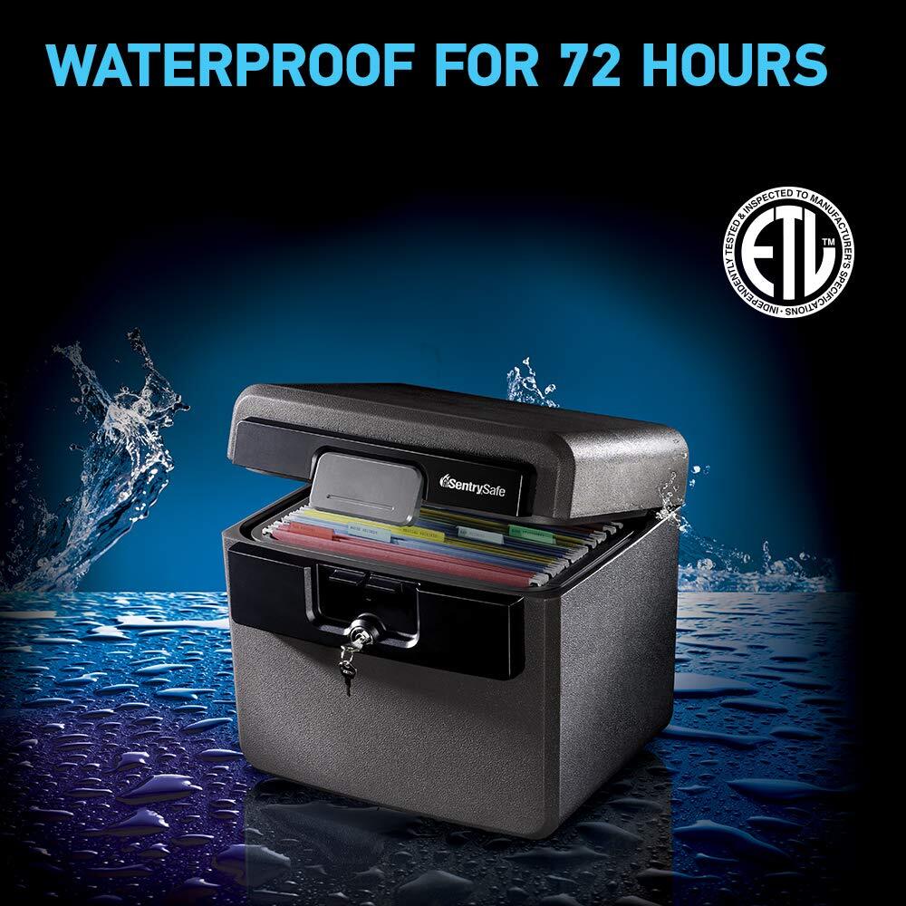SentrySafe Fireproof and Waterproof Safe, Folder and Document Box with Key Lock