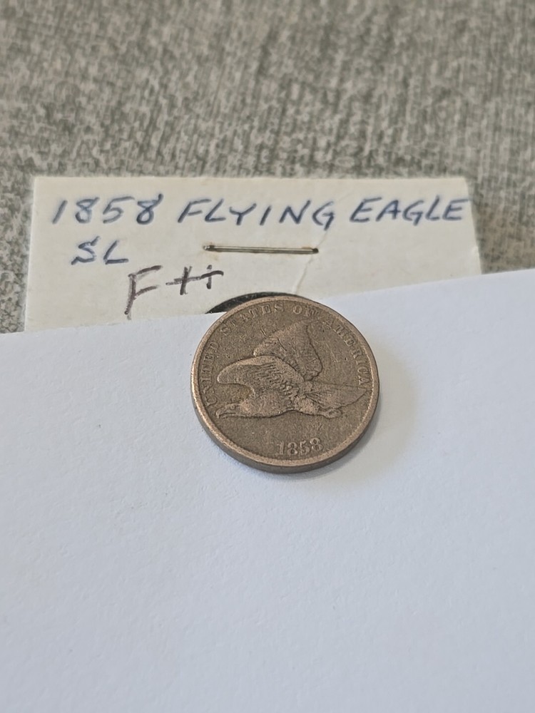 1858 Flying Eagle Penny Cent SL F++