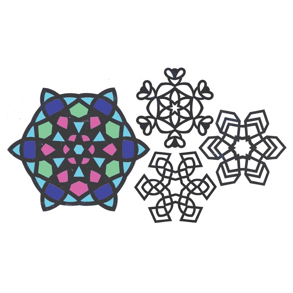 Roylco Snowflake Silver Stained Glass Frames